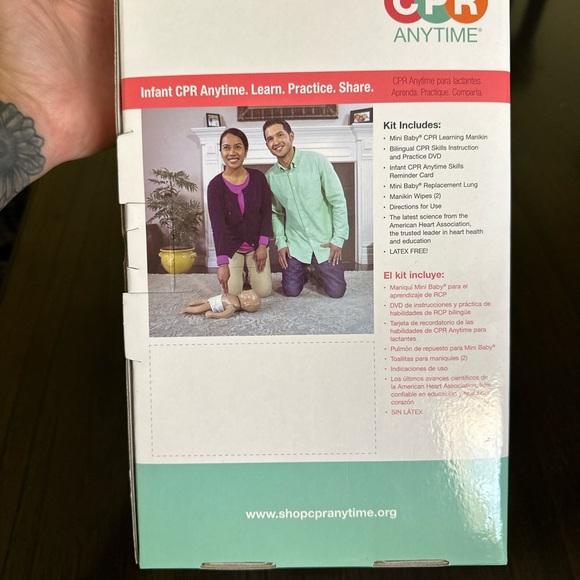 New Infant CPR Doll Anytime Kit AHA Heart Association DVD Training +Baby Manikin - Picture 9 of 15